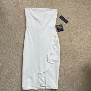 White strapless classic dress